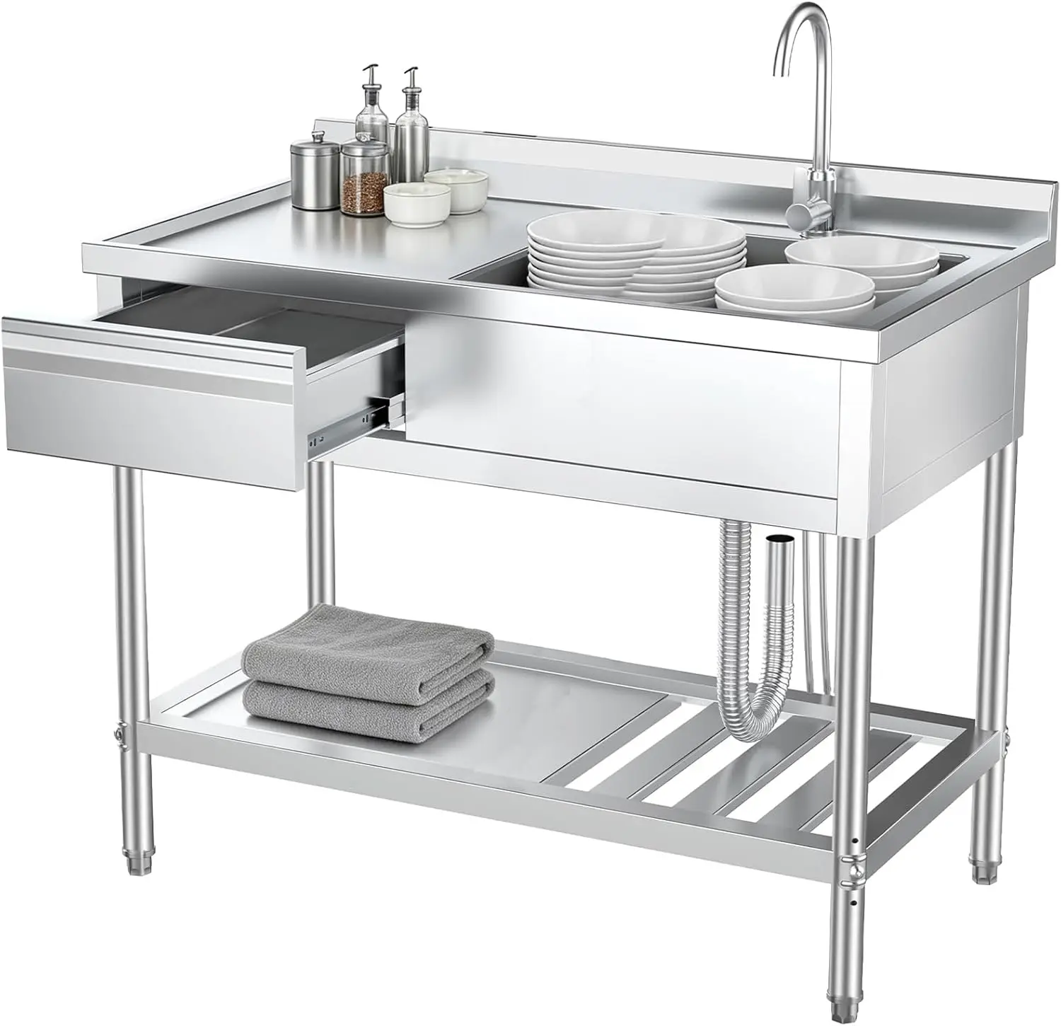 Commercial Kitchen Plumbing - Pia Comercial de Aço Inoxidável com