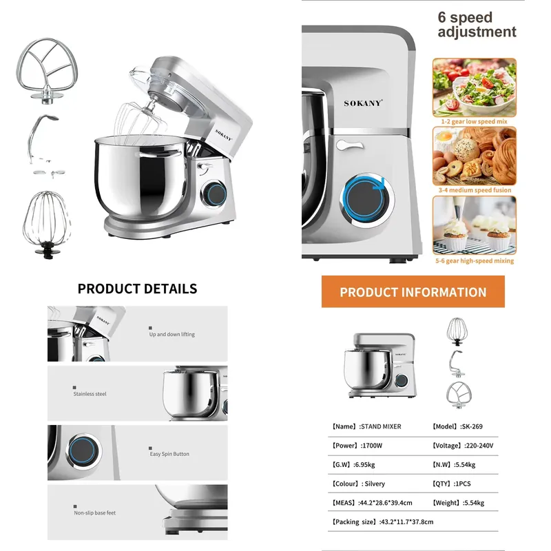 Dough Mixer Machine - Máquina de Amassar Massa Sokany 269