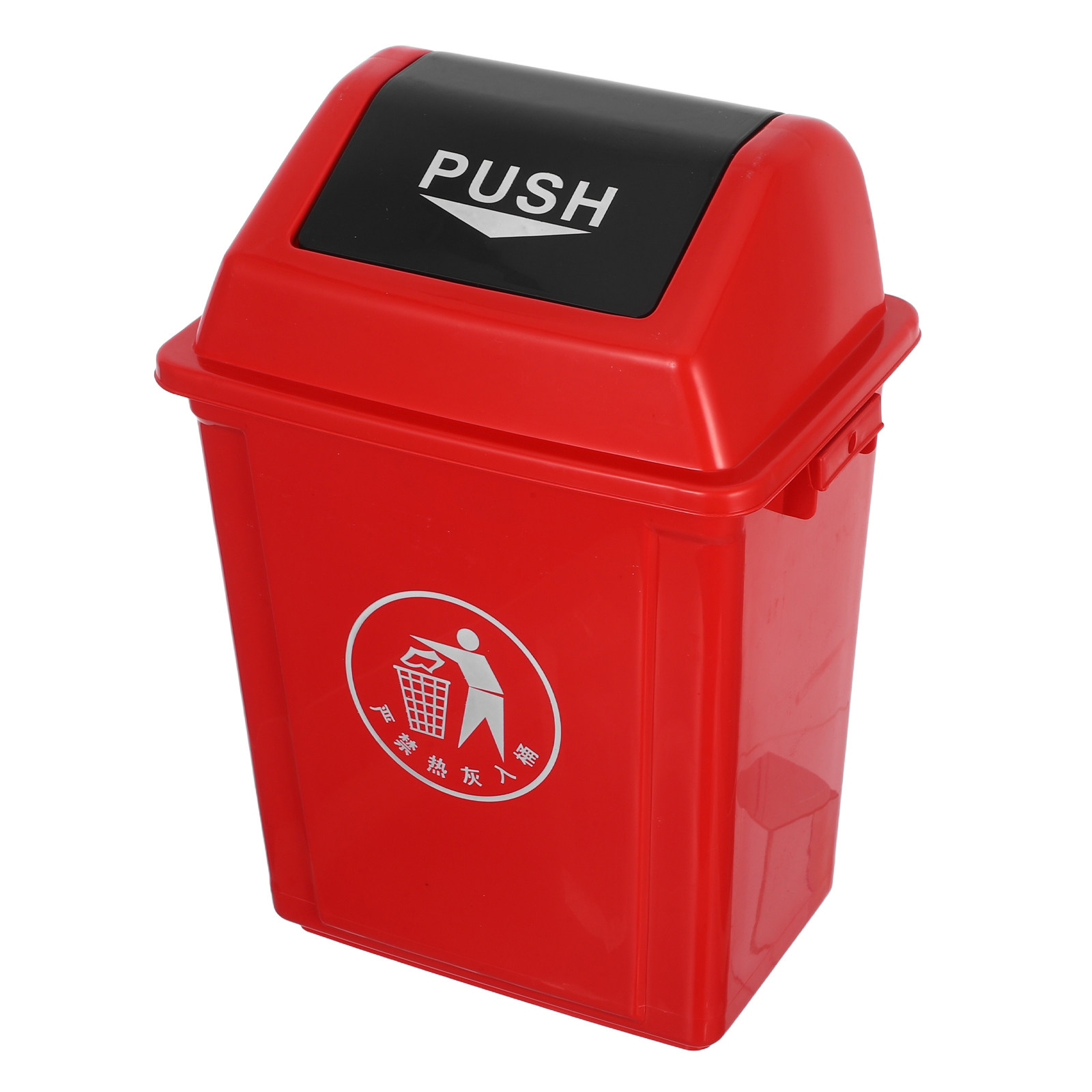Commercial Kitchen Garbage Can - Lixeira com Tampa Basculante Plástica Vermelha