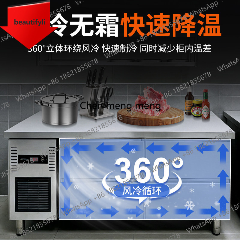 Commercial Kitchen Refrigerator - Bancada refrigerada X188 com gavetas, freezer